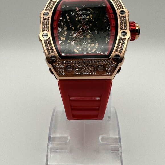 Mens Watch - Onola Automatic - Red and Rose Gold - Picture 6 of 8